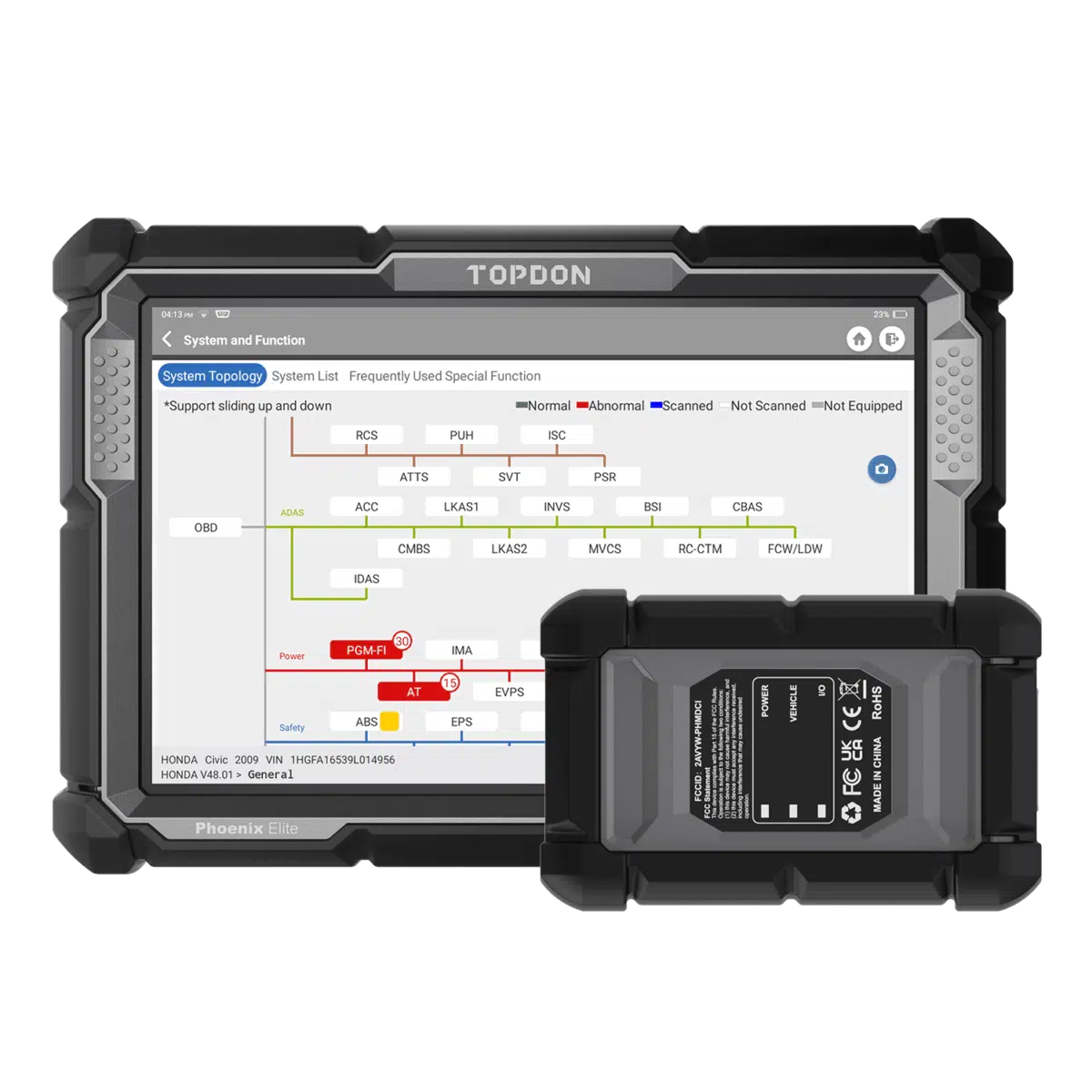 Scanner diagnostic auto professionnel Phoenix Elite TOPDON avec VCI CAN-FD