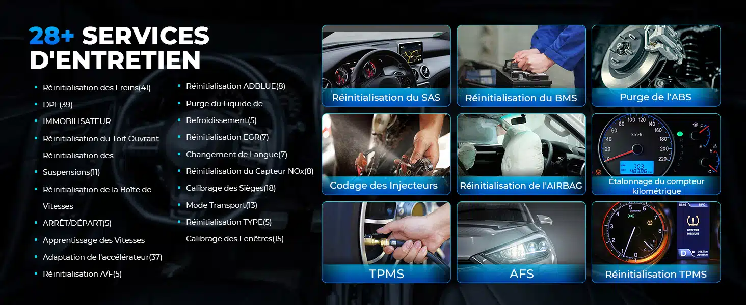 28 services d'entretien TOPDON France