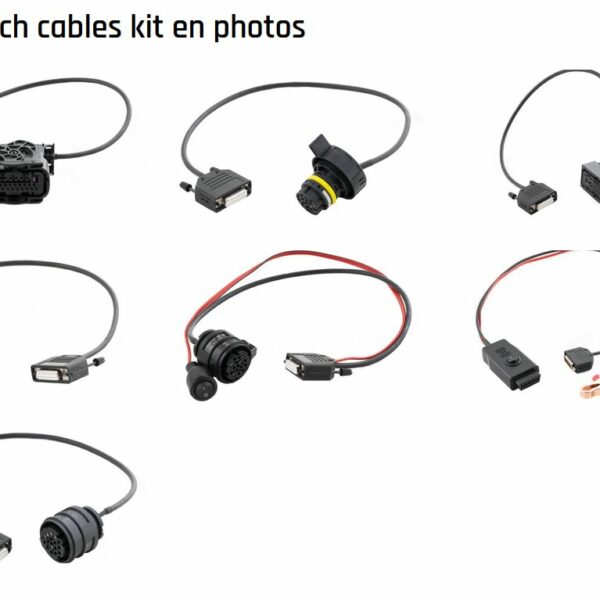 Kit de câbles complet pour lire les boîtes de vitesses DSG au banc. Modèles supportés : VL381, DL382, DQ200, DQ250, DQ500, DL501. Adaptateur 12V externe requis.