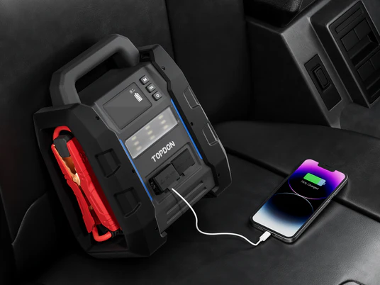 Booster batterie haute performance TOPDON V4500 Plus 4500A 45 démarrages camions 4x4 bateaux 10-16L testeur batterie