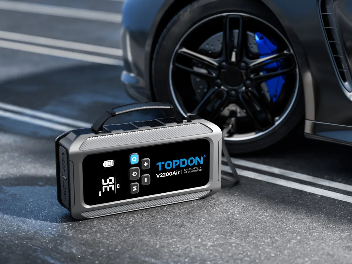 Booster batterie voiture professionnel TOPDON V2200Air 2200A démarreur portable compresseur air intégré 8L essence 6L diesell