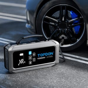Booster batterie voiture professionnel TOPDON V2200Air 2200A démarreur portable compresseur air intégré 8L essence 6L diesell