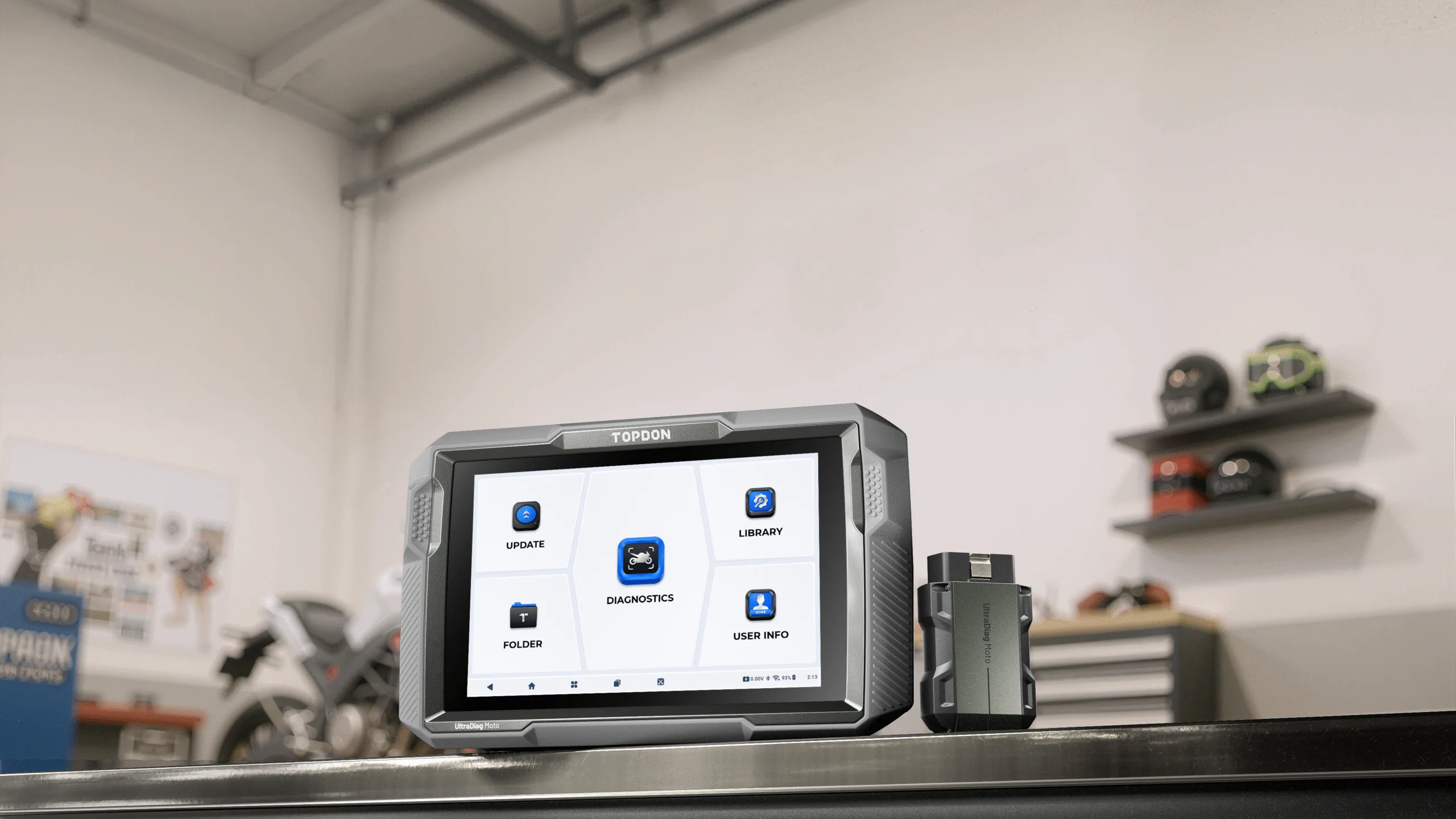 Valise diagnostic moto professionnelle TOPDON UltraDiag Moto tablette 8 pouces Bluetooth 80 marques contrôle bidirectionnel