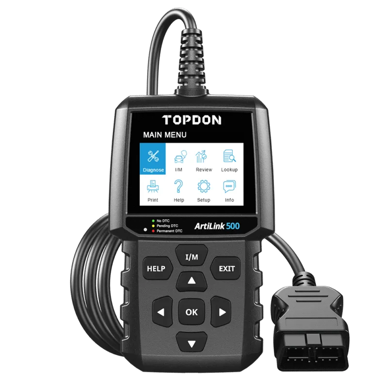 Scanner OBDII professionnel TOPDON ArtiLink500B lecteur codes testeur batterie écran couleur diagnostic automobile