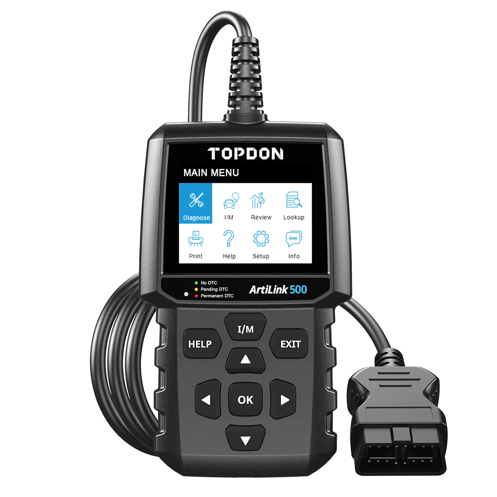 Scanner OBDII professionnel TOPDON ArtiLink500B lecteur codes testeur batterie écran couleur diagnostic automobile