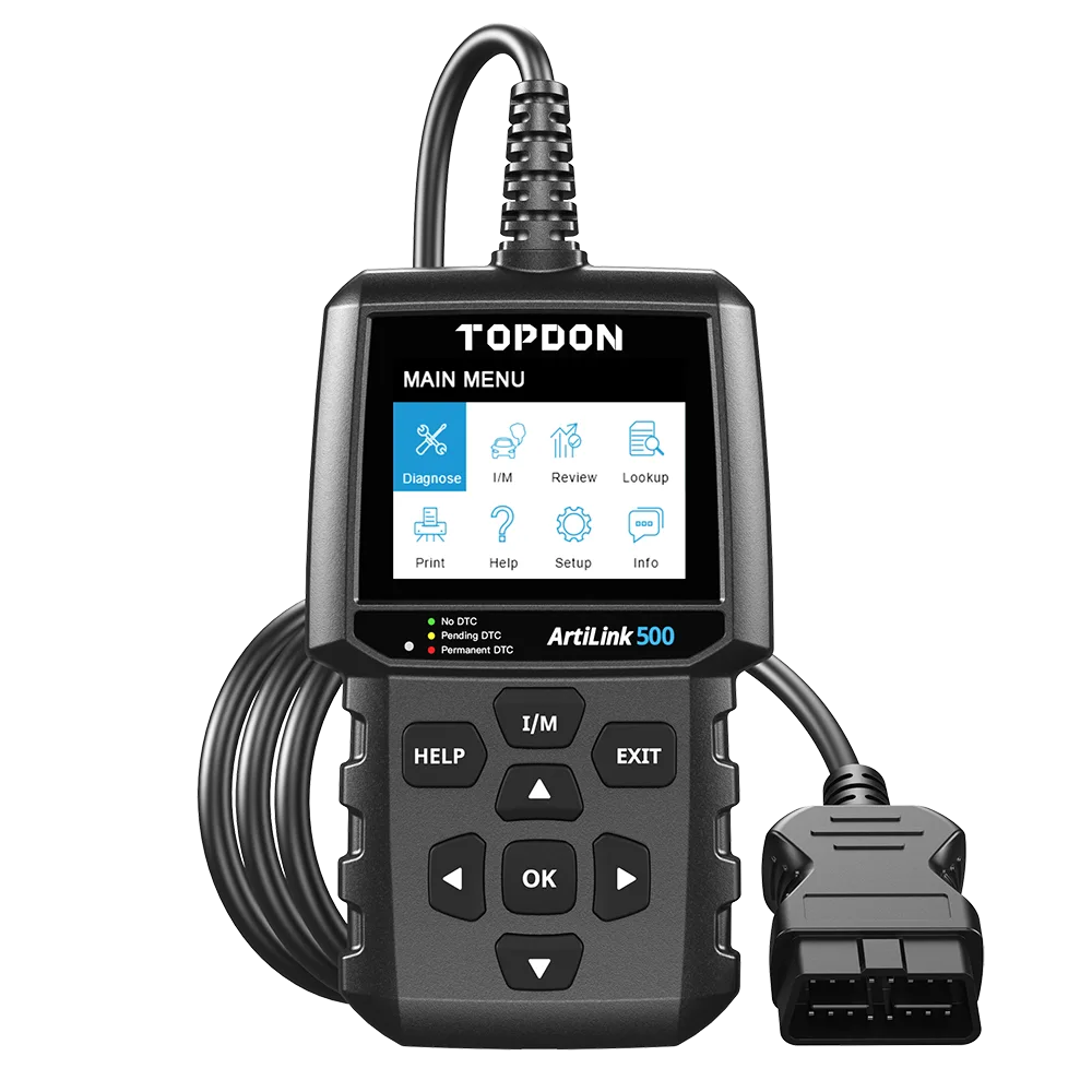 Scanner OBDII professionnel TOPDON ArtiLink500B lecteur codes testeur batterie écran couleur diagnostic automobile