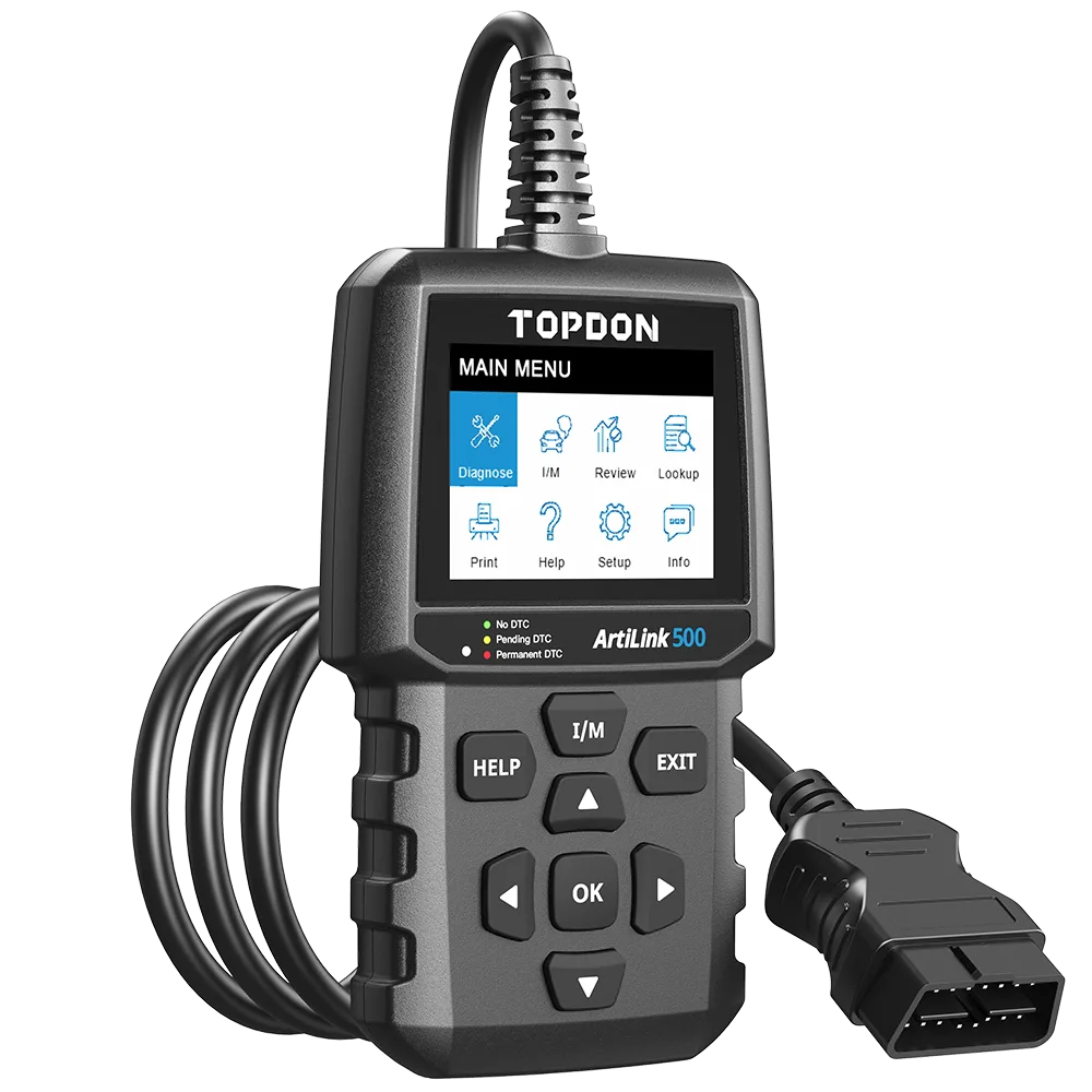Outil diagnostic auto professionnel TOPDON ArtiLink500B lecteur codes OBDII testeur batterie écran couleur