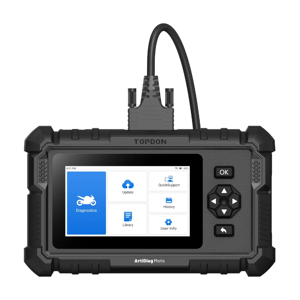 ArtiDiag Moto scanner diagnostic moto professionnel reset huile TPMS BMS étalonnage tests actifs données temps réel
