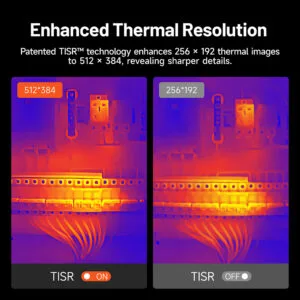 Caméra thermique professionnelle TC002C Duo application TopInfrared palette couleurs détection fuites température précise