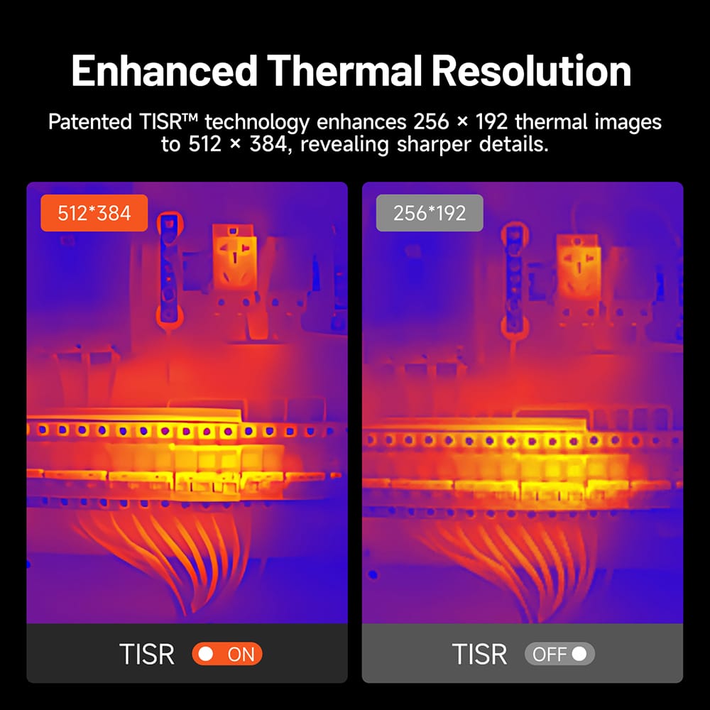 Caméra thermique professionnelle TC002C Duo application TopInfrared palette couleurs détection fuites température précise